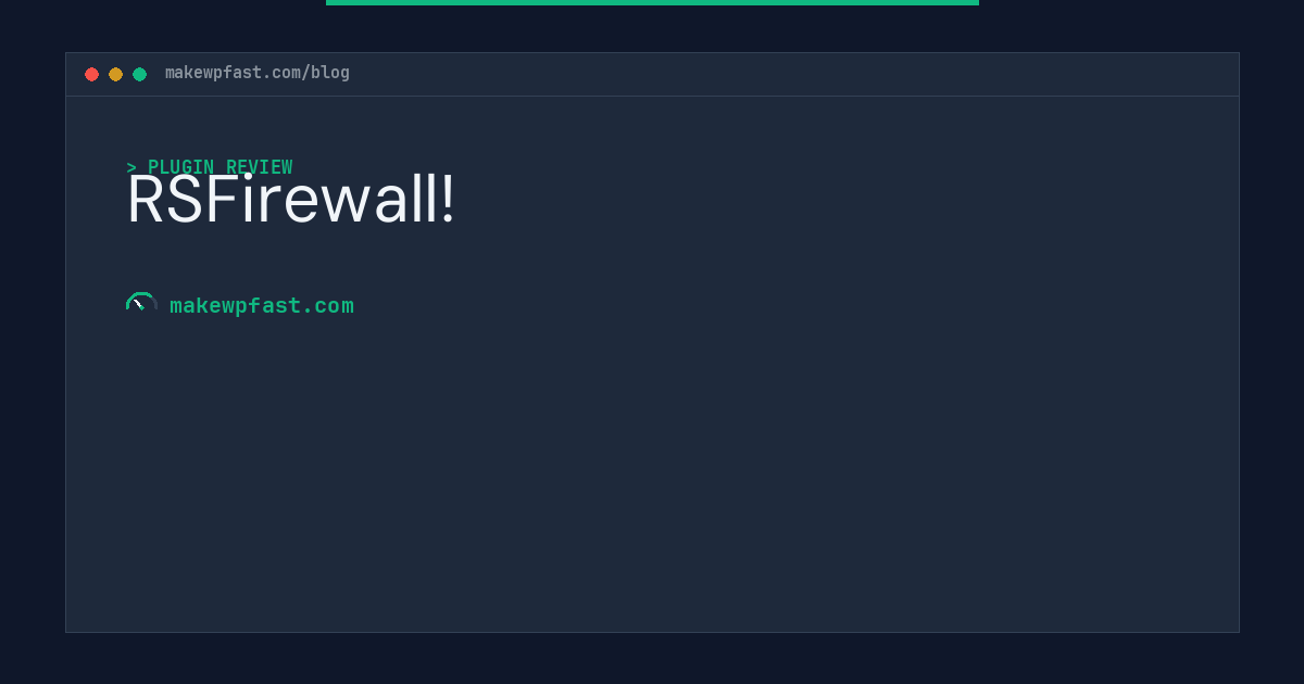 RSFirewall! - MakeWPFast