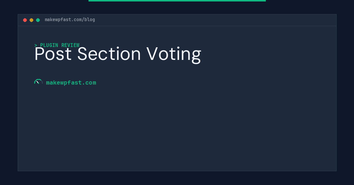 Post Section Voting - MakeWPFast