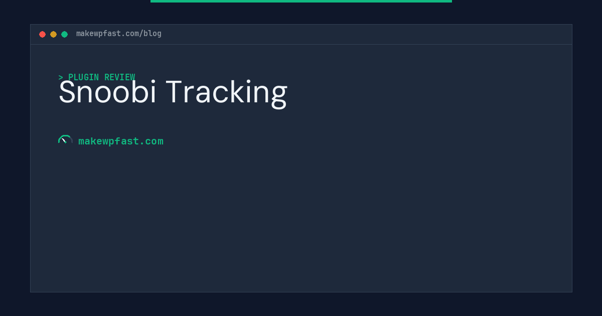 Snoobi Tracking - MakeWPFast