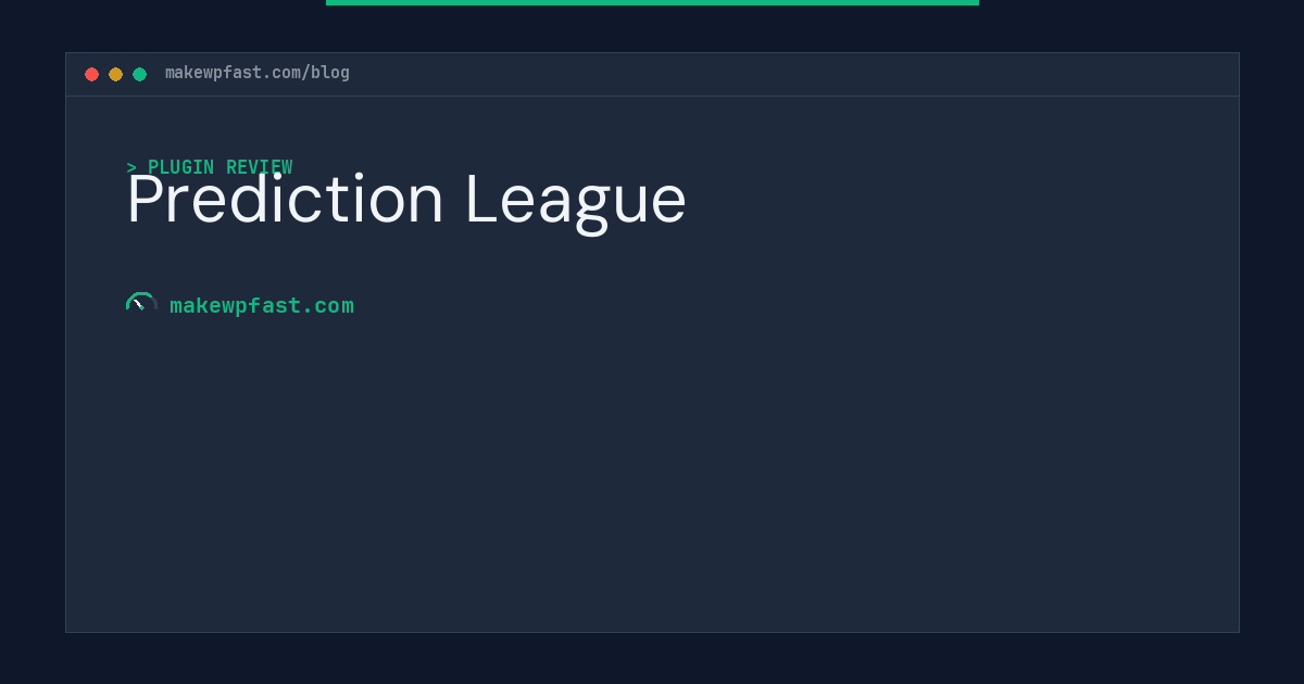 Prediction League - MakeWPFast