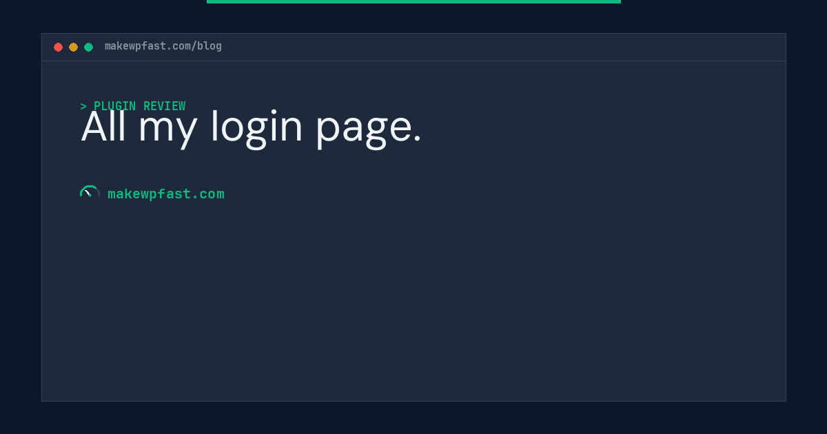 All my login page. - MakeWPFast