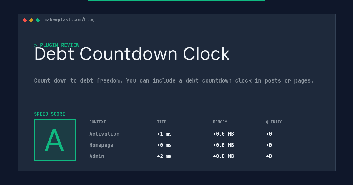 Debt Countdown Clock - MakeWPFast