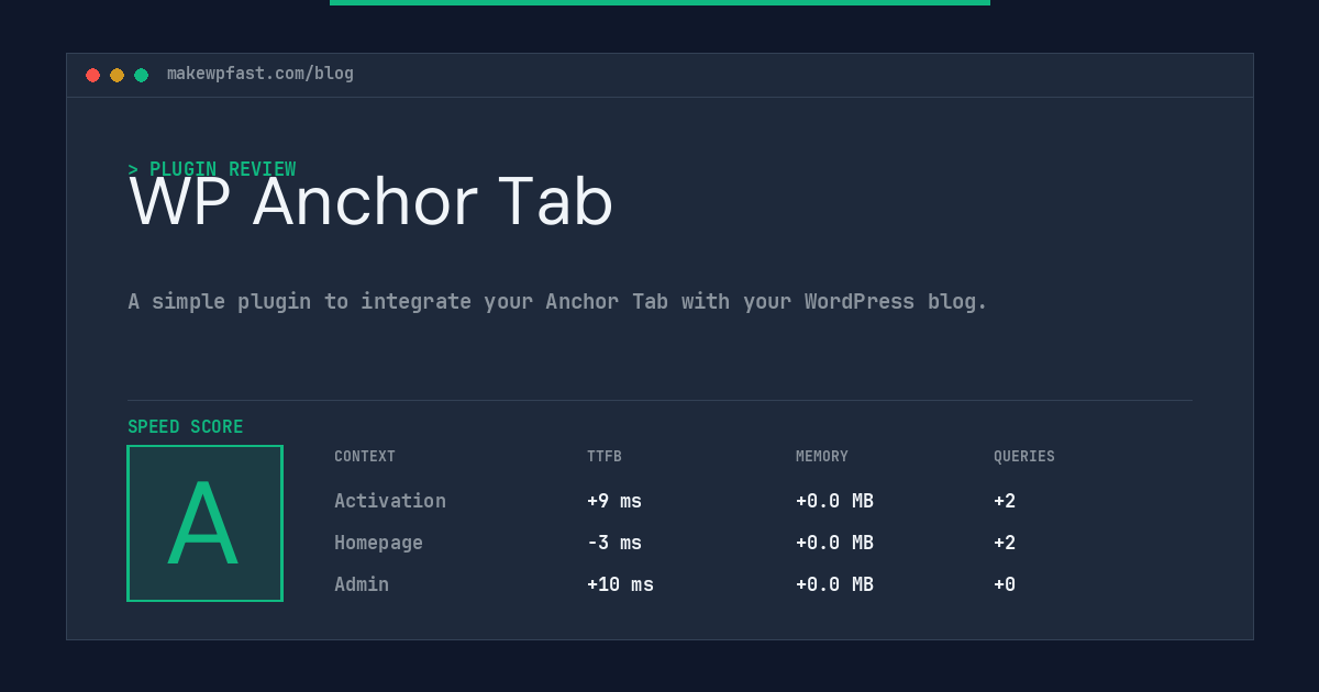 WP Anchor Tab - MakeWPFast
