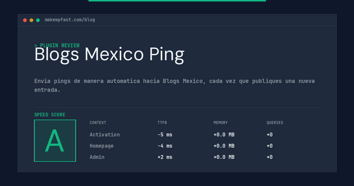Blogs Mexico Ping - MakeWPFast