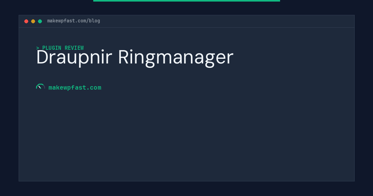 Draupnir Ringmanager - MakeWPFast