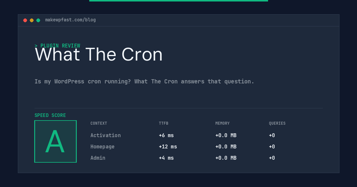 What The Cron - MakeWPFast