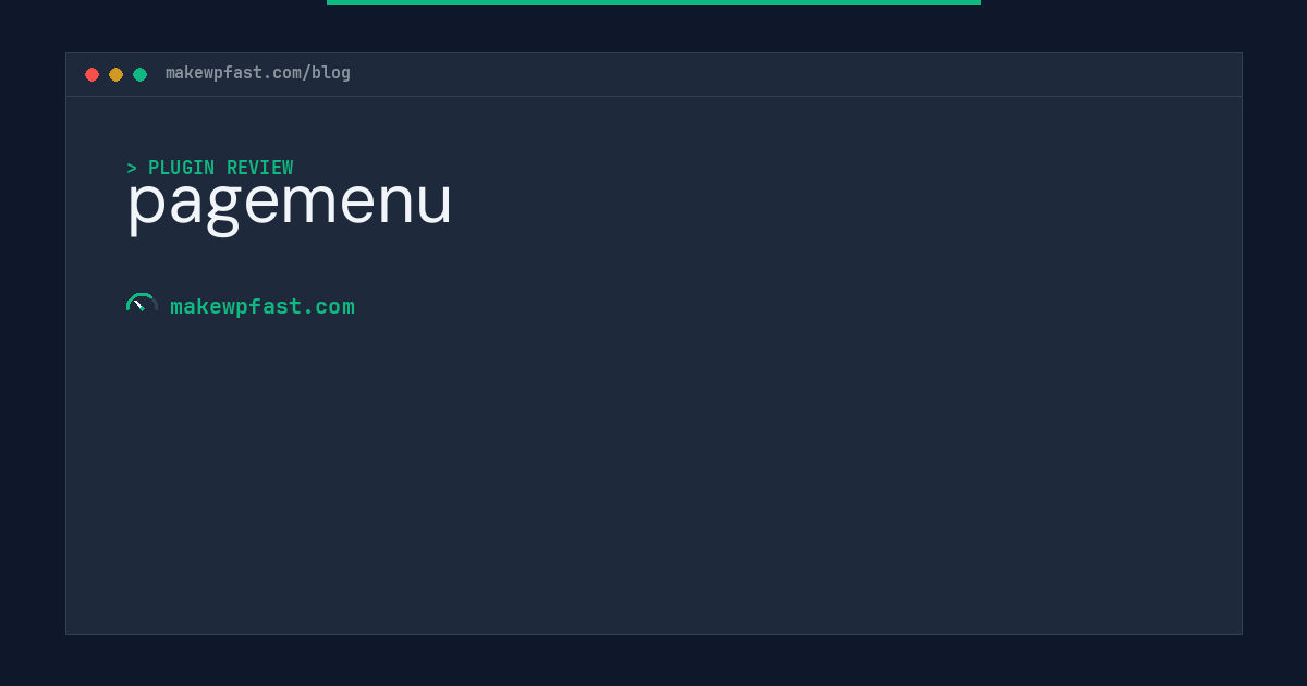 pagemenu - MakeWPFast