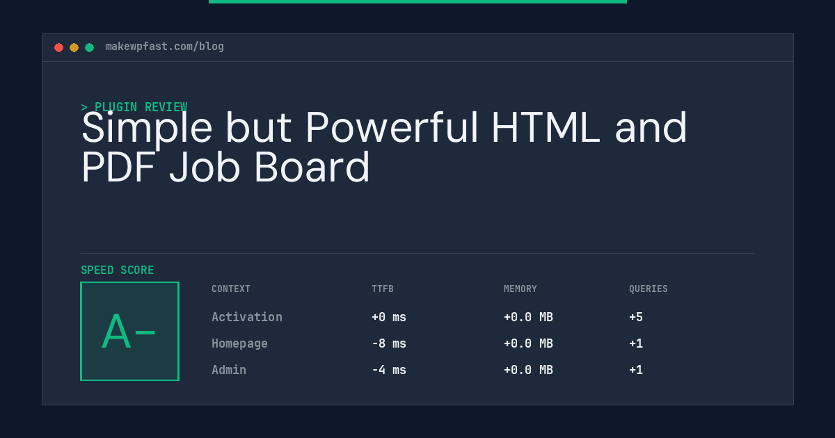 Simple but Powerful HTML and PDF Job Board - MakeWPFast