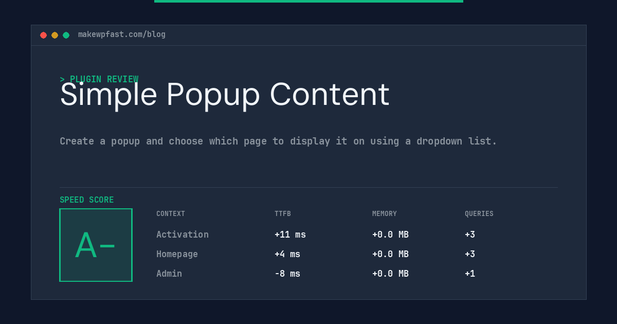 Simple Popup Content - MakeWPFast