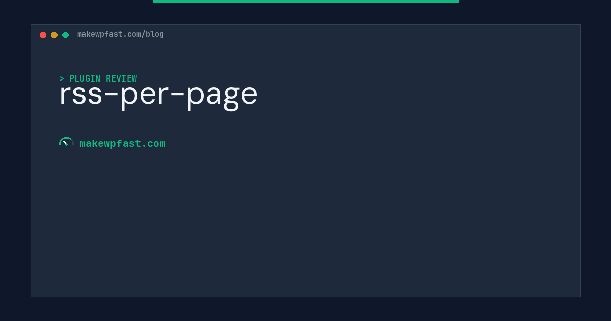 rss-per-page - MakeWPFast
