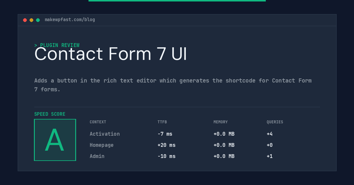 Contact Form 7 UI - MakeWPFast