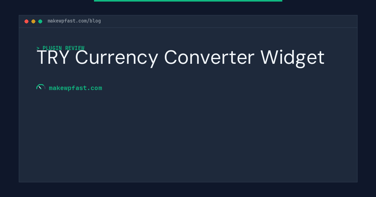 TRY Currency Converter Widget - MakeWPFast