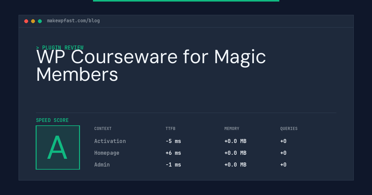 WP Courseware for Magic Members - MakeWPFast