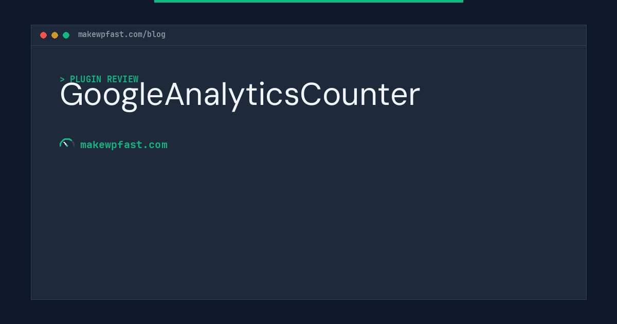 GoogleAnalyticsCounter - MakeWPFast