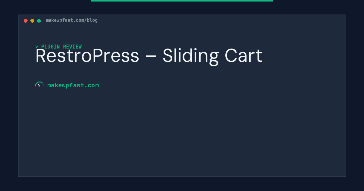 RestroPress – Sliding Cart - MakeWPFast