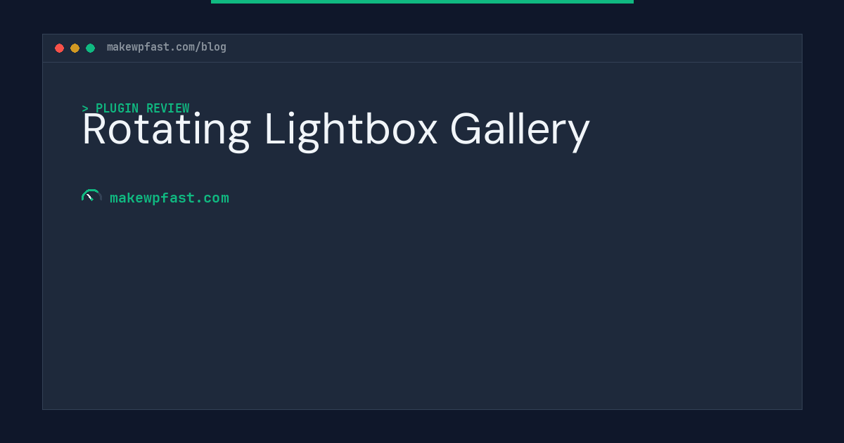 Rotating Lightbox Gallery - MakeWPFast