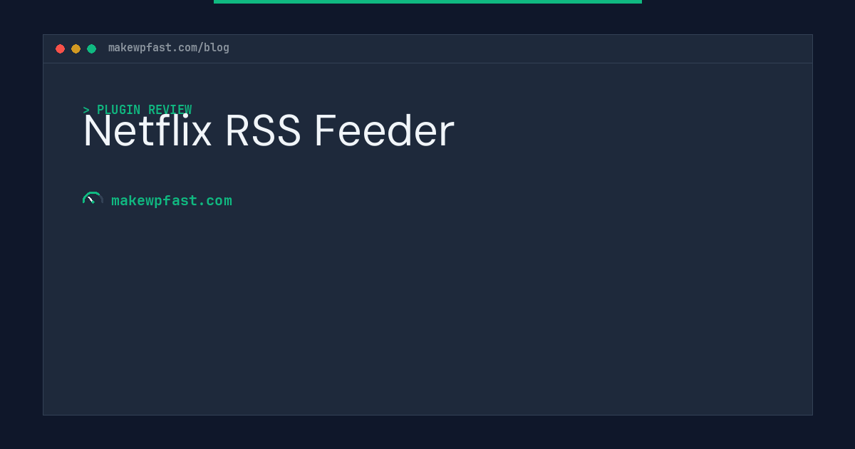 Netflix RSS Feeder - MakeWPFast