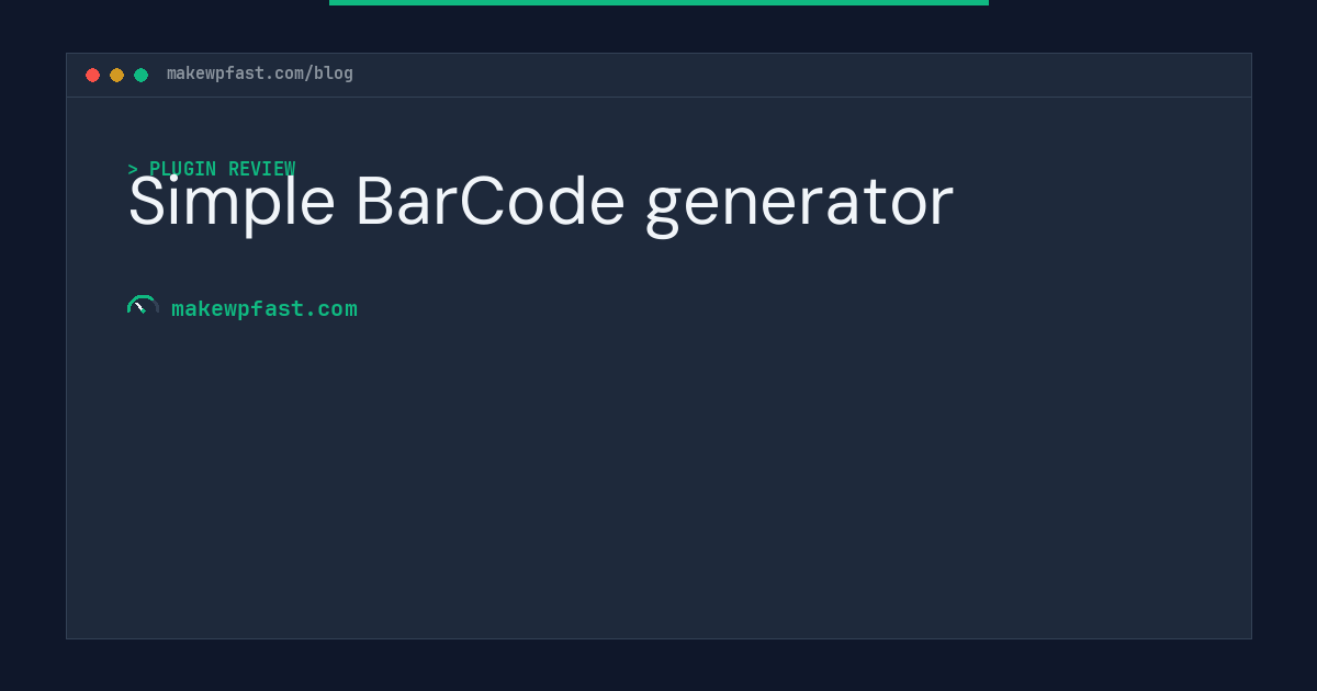 Simple BarCode generator - MakeWPFast