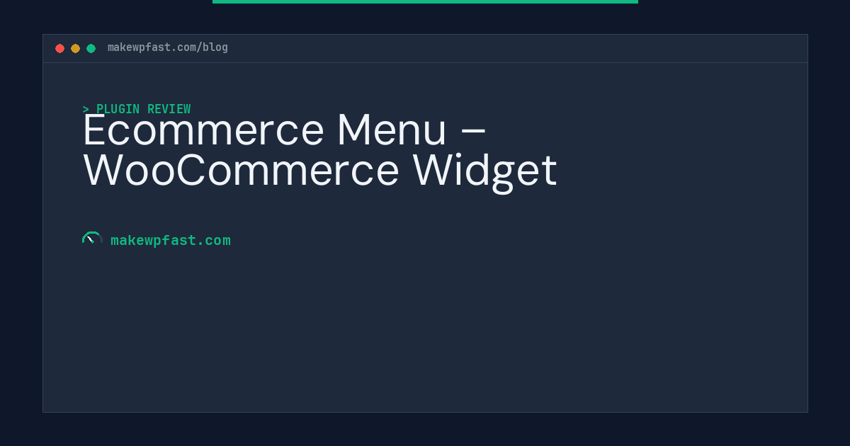 Ecommerce Menu – WooCommerce Widget - MakeWPFast