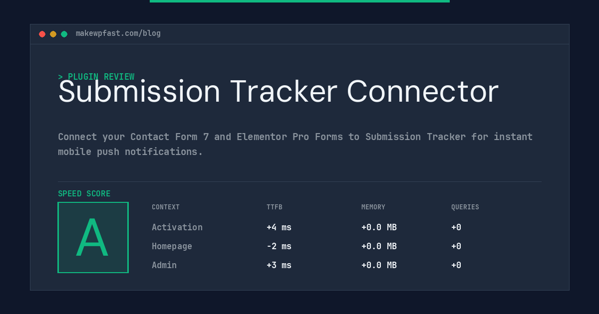 Submission Tracker Connector - MakeWPFast