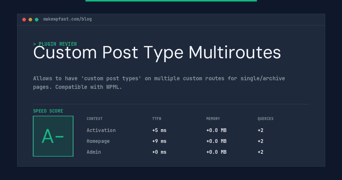 Custom Post Type Multiroutes - MakeWPFast