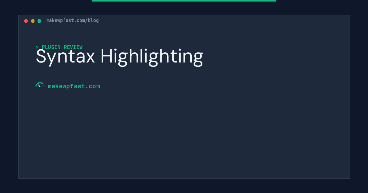 Syntax Highlighting - MakeWPFast