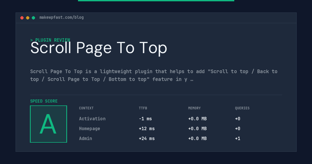 Scroll Page To Top - MakeWPFast