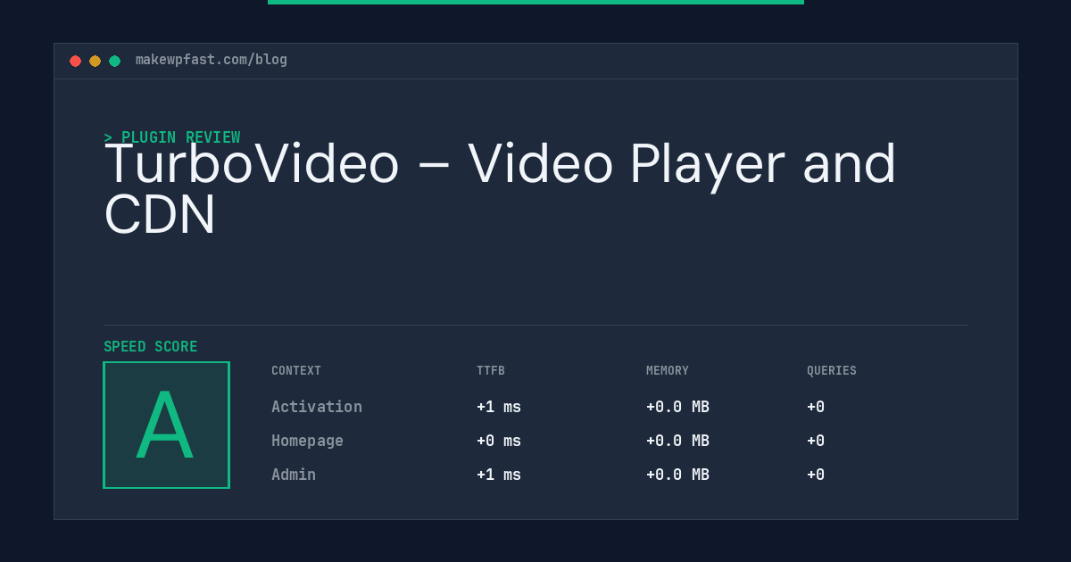 TurboVideo – Video Player and CDN - MakeWPFast
