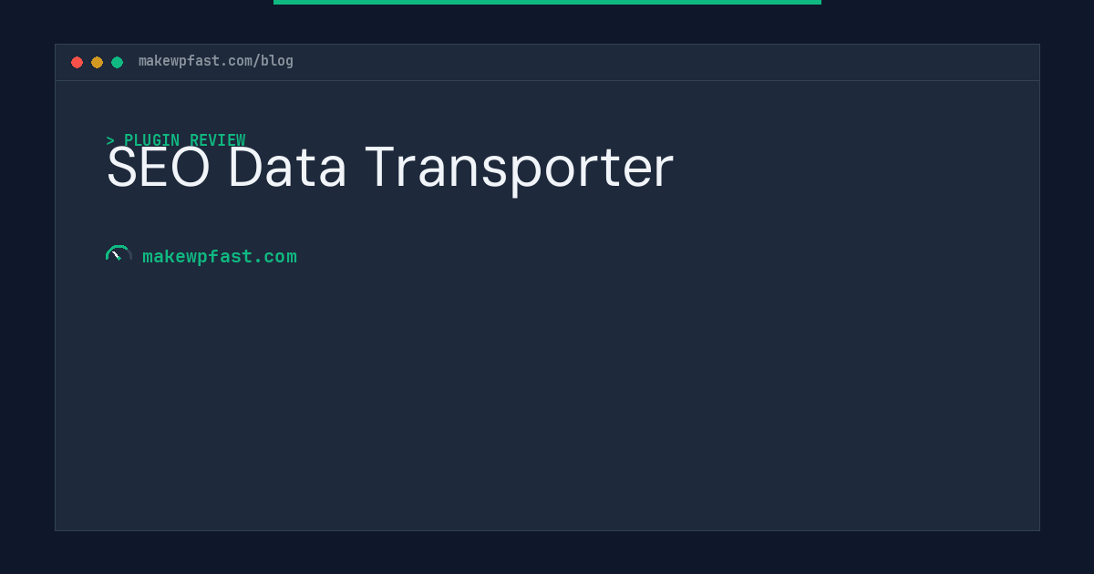 SEO Data Transporter - MakeWPFast