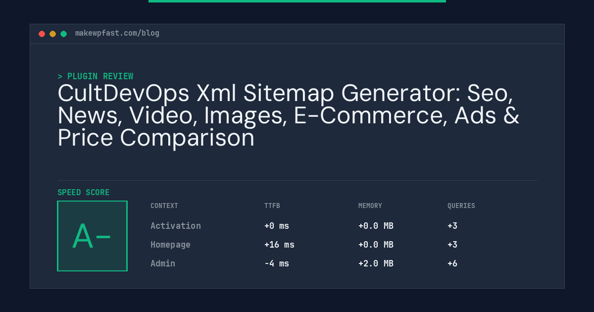 CultDevOps Xml Sitemap Generator: Seo, News, Video, Images, E-Commerce, Ads & Price Comparison - MakeWPFast