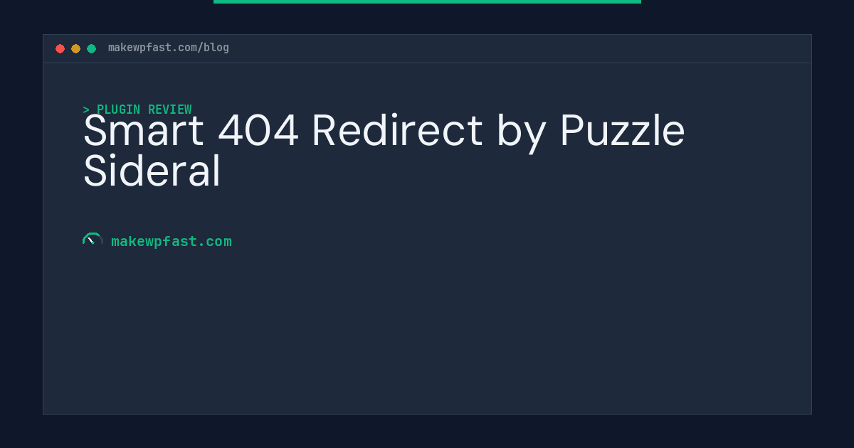 Smart 404 Redirect by Puzzle Sideral - MakeWPFast