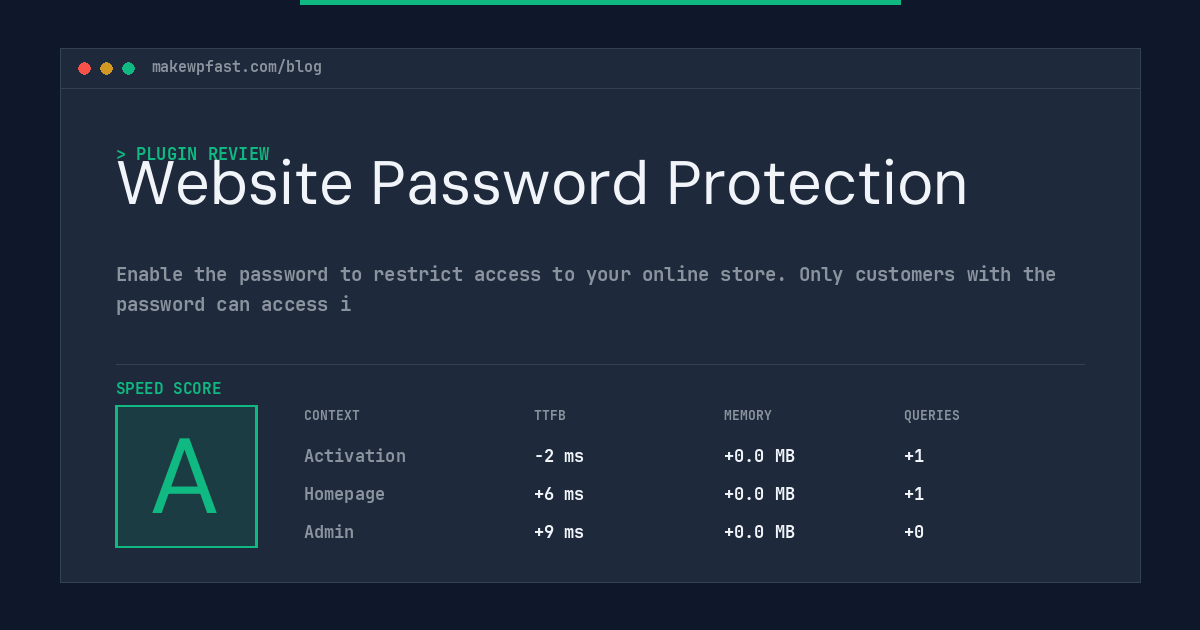 Website Password Protection - MakeWPFast