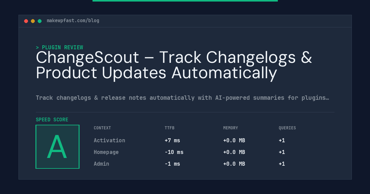ChangeScout – Track Changelogs & Product Updates Automatically - MakeWPFast