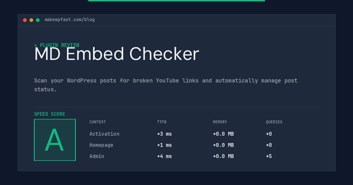 MD Embed Checker - MakeWPFast