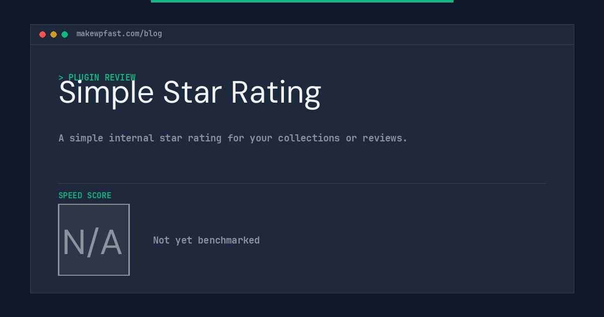 Simple Star Rating - MakeWPFast