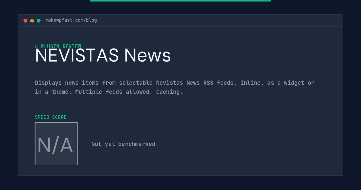 NEVISTAS News - MakeWPFast