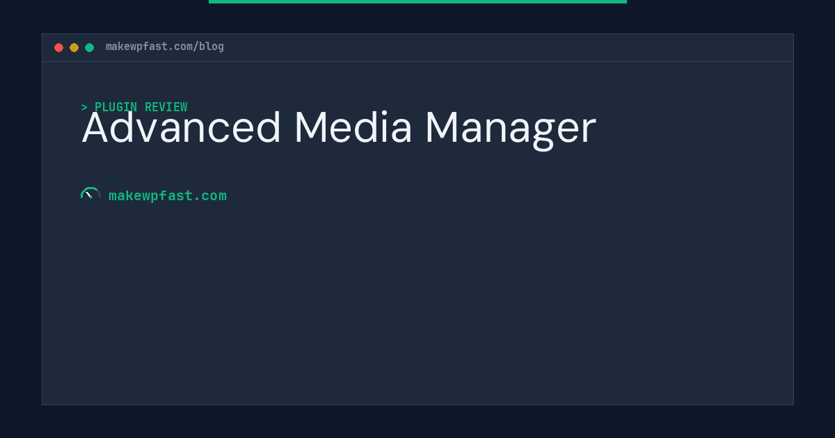 Advanced Media Manager - MakeWPFast