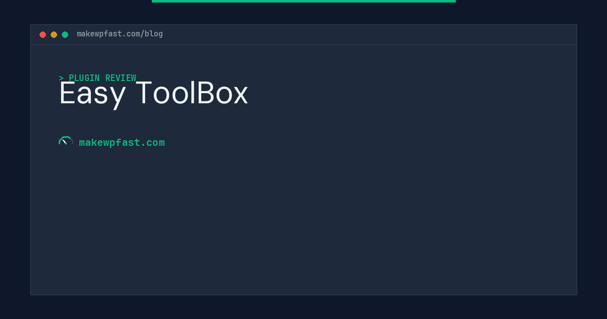 Easy ToolBox - MakeWPFast