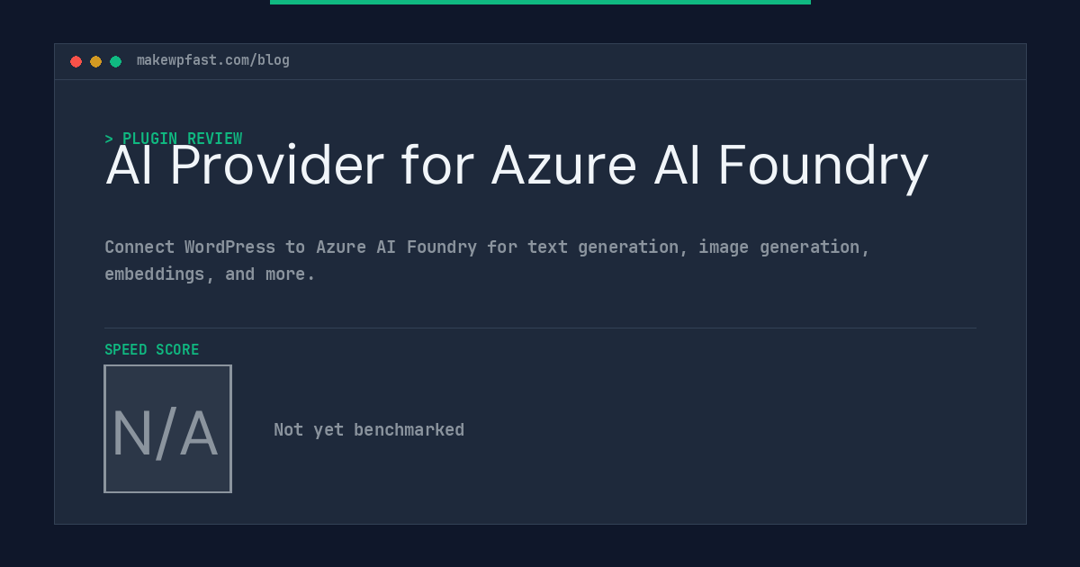 AI Provider for Azure AI Foundry - MakeWPFast