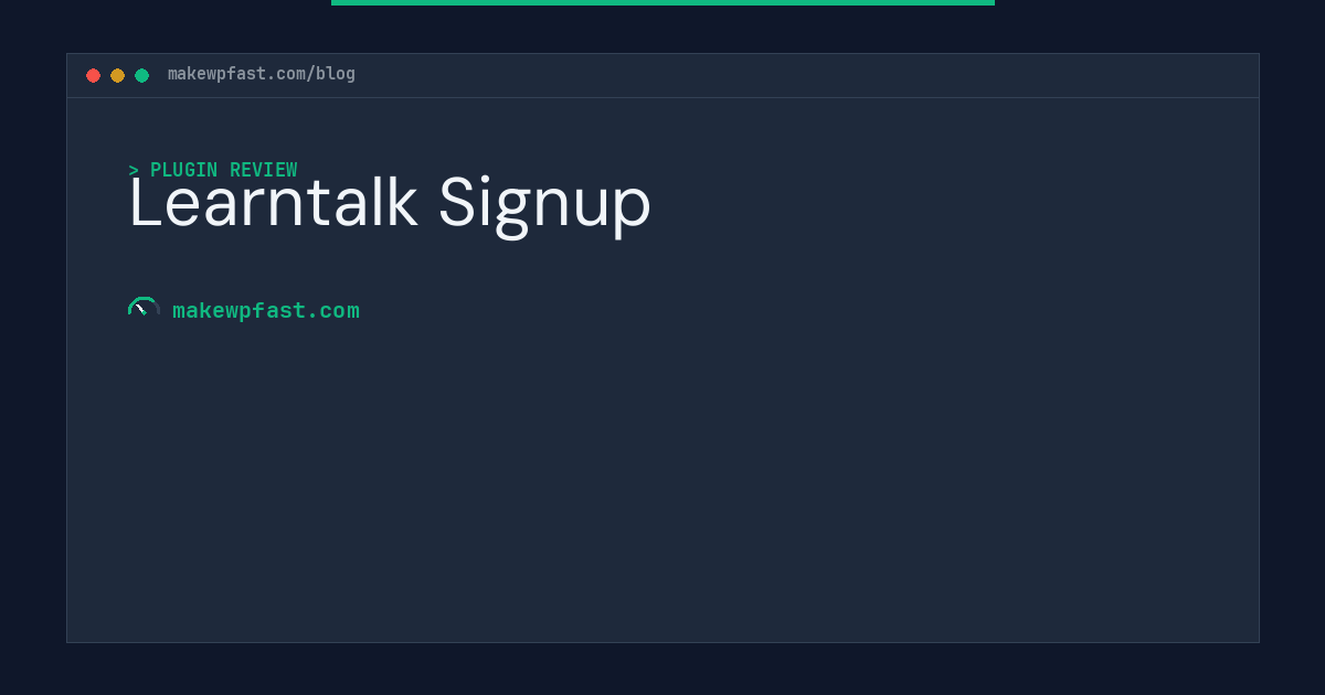 Learntalk Signup - MakeWPFast