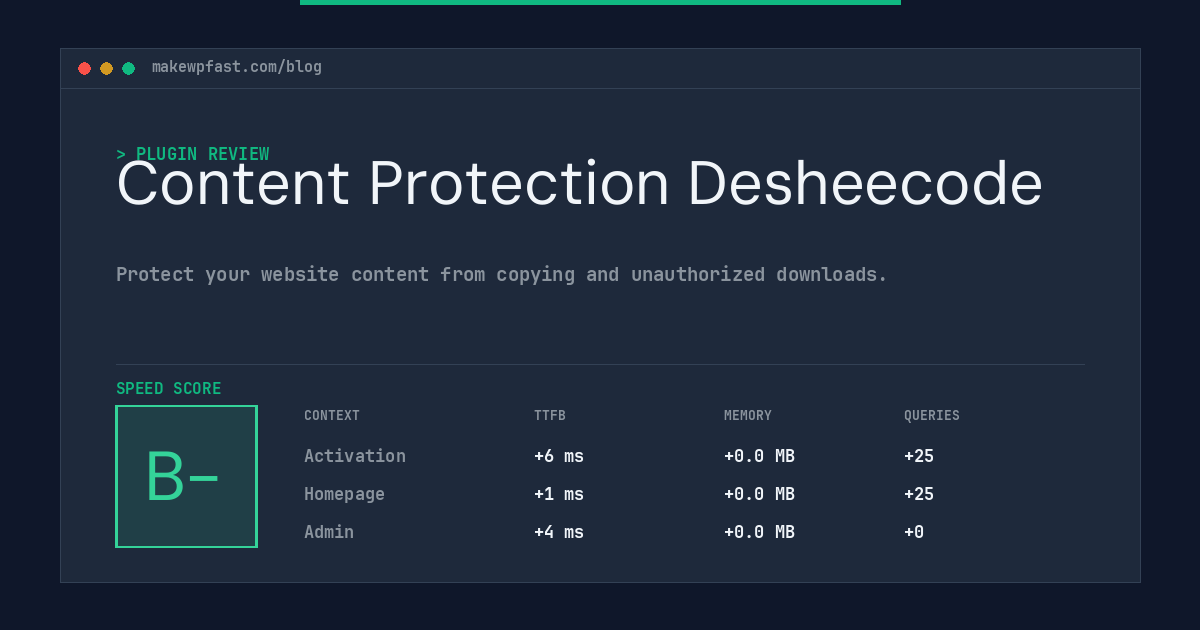 Content Protection Desheecode - MakeWPFast