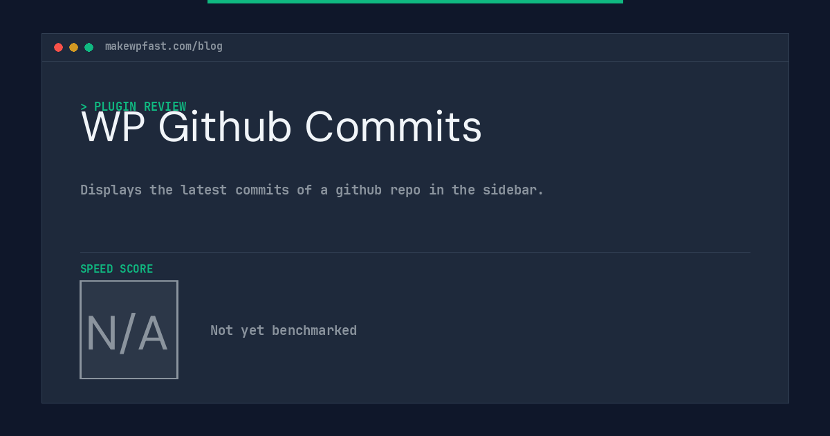 WP Github Commits - MakeWPFast