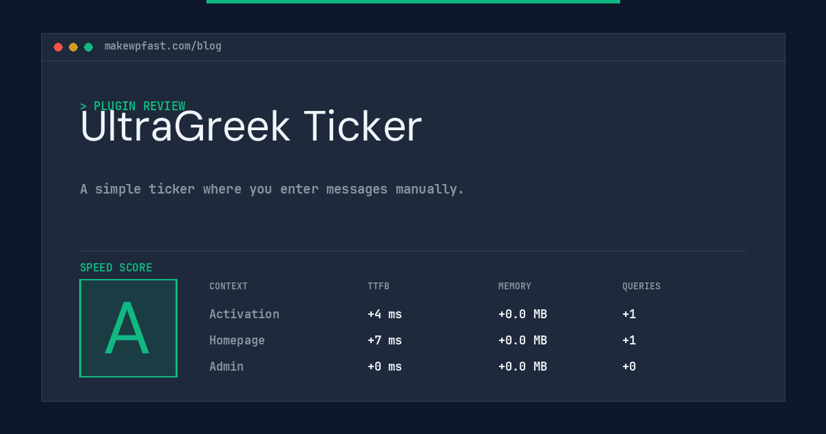 UltraGreek Ticker - MakeWPFast