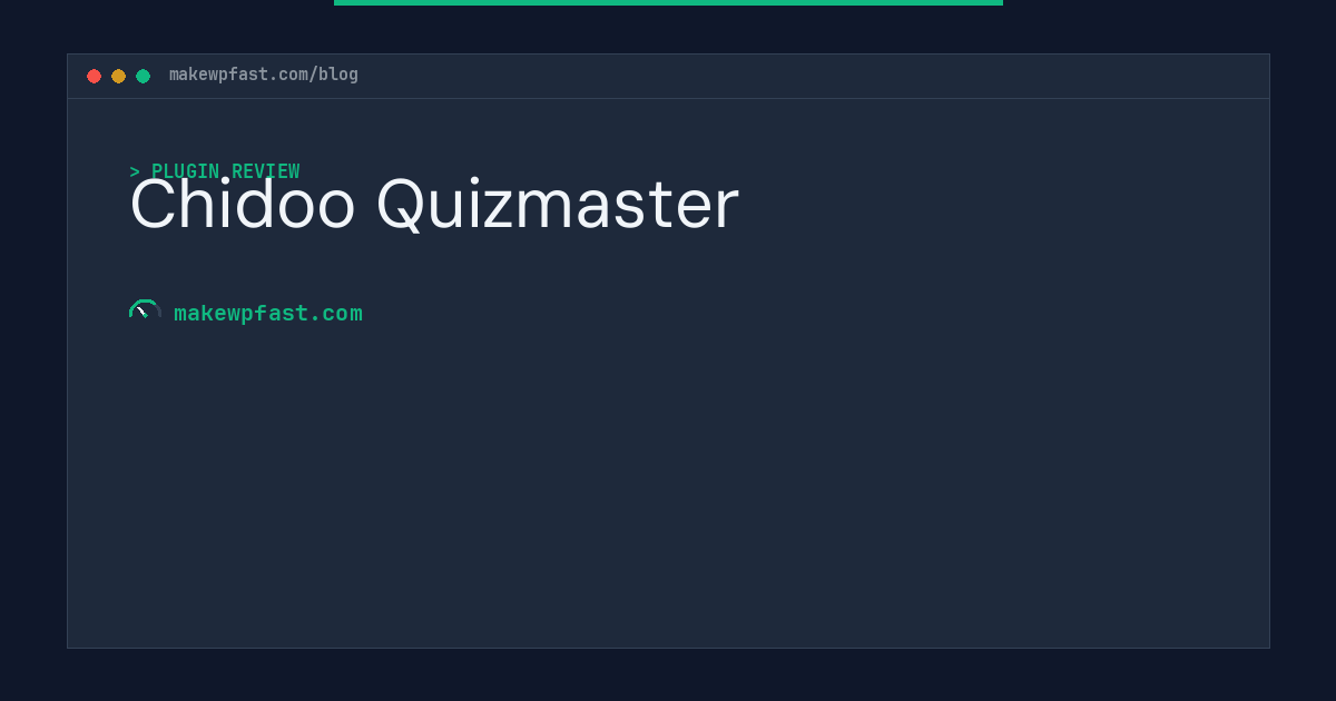 Chidoo Quizmaster - MakeWPFast