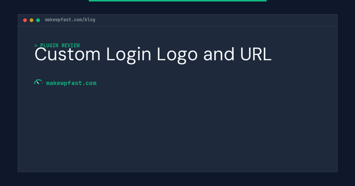 Custom Login Logo and URL - MakeWPFast