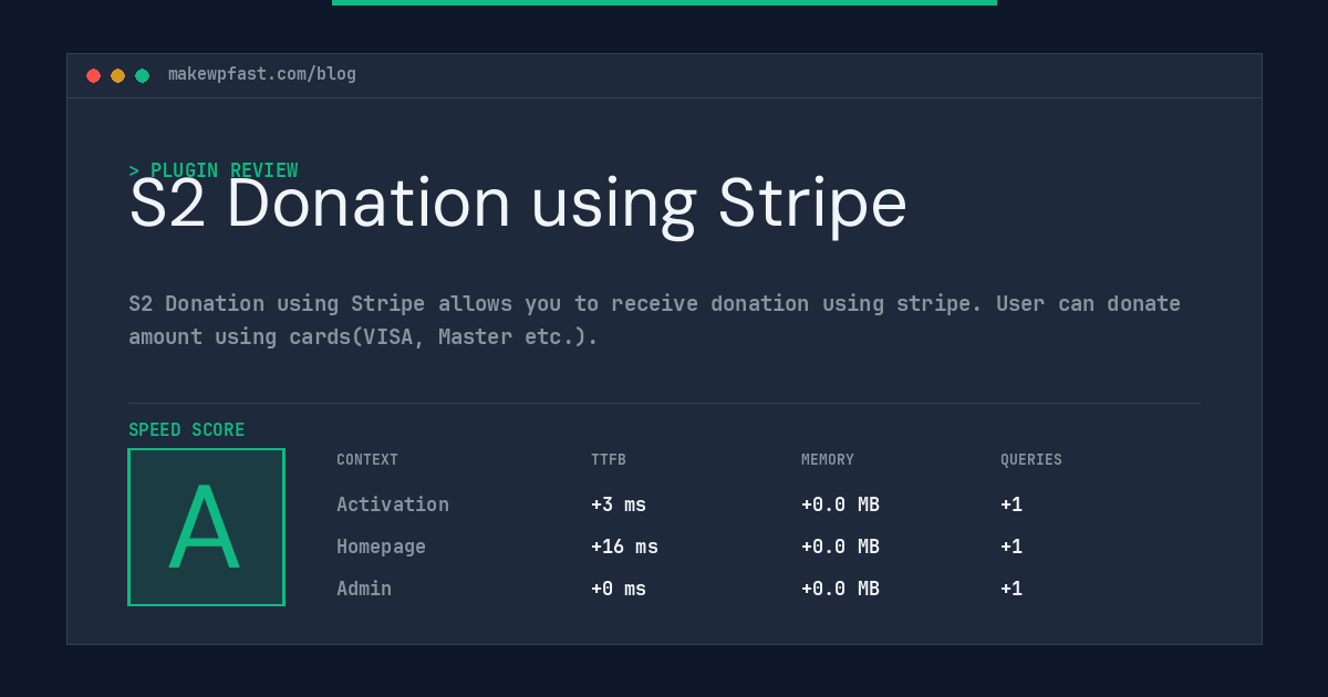 S2 Donation using Stripe - MakeWPFast