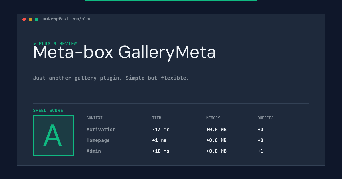 Meta-box GalleryMeta - MakeWPFast