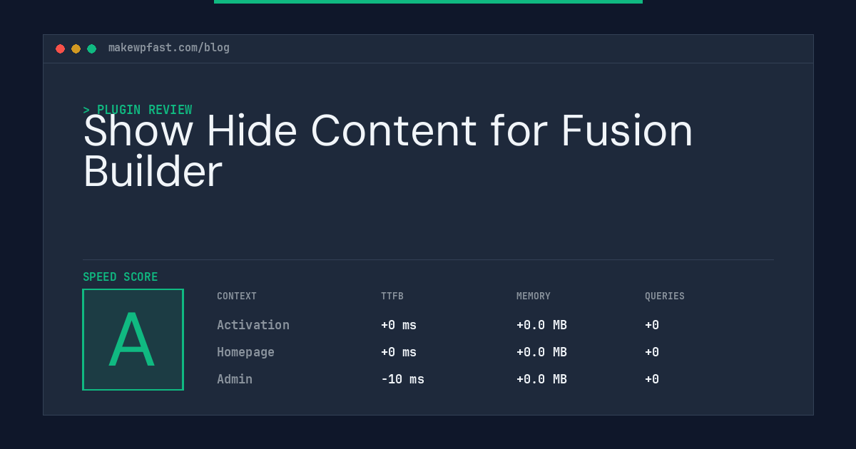 Show Hide Content for Fusion Builder - MakeWPFast