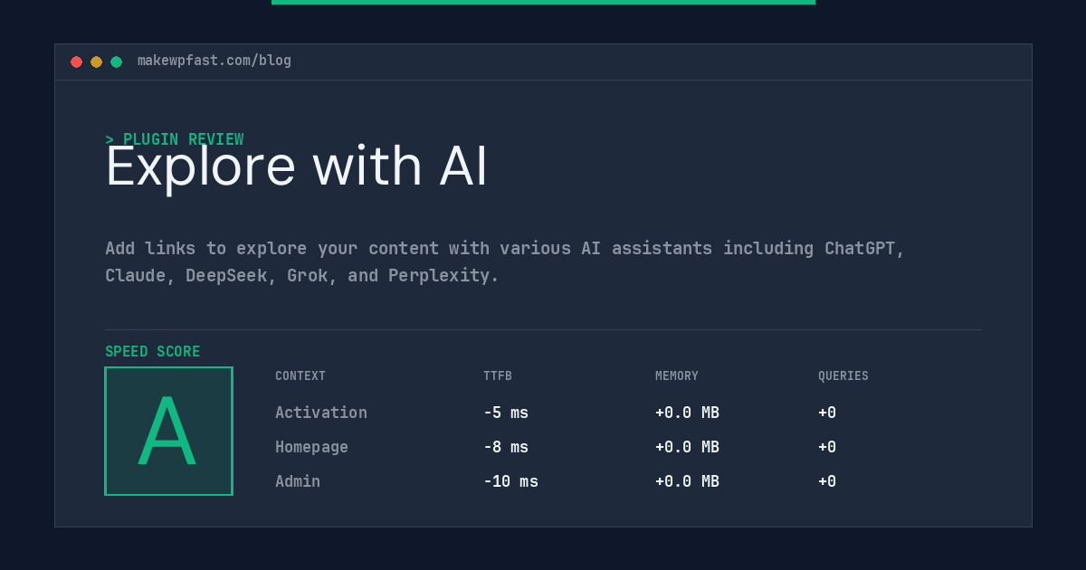 Explore with AI - MakeWPFast
