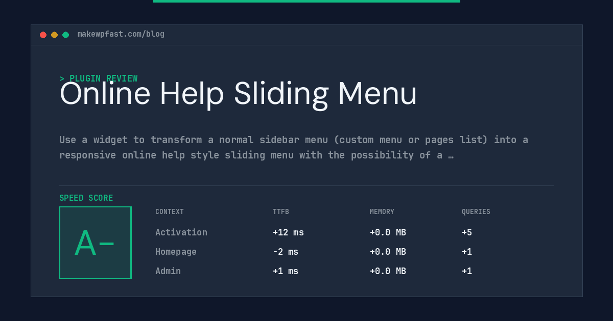 Online Help Sliding Menu - MakeWPFast